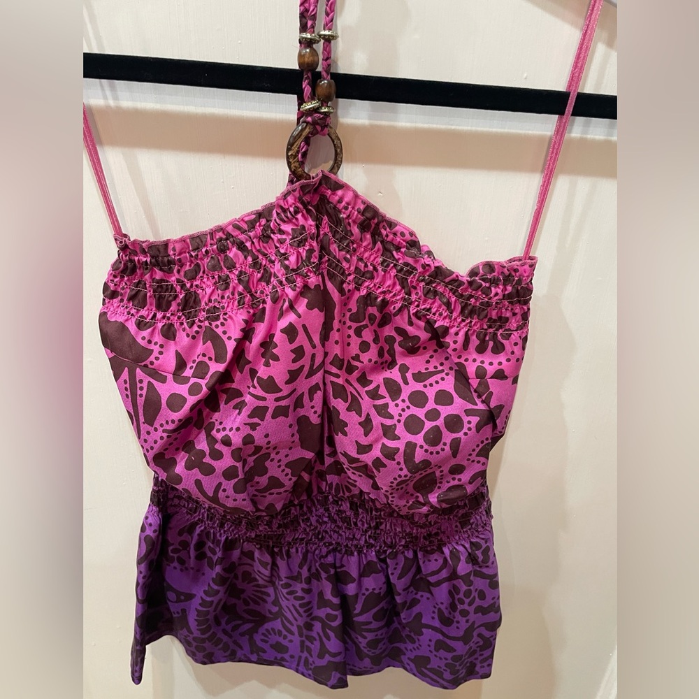 Summer halter top fuchsia & purple